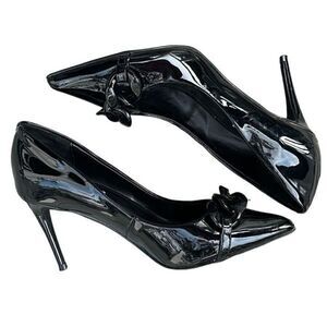 STEVE MADDEN Lalette Black Shiny Chain Link Pumps Steve Madden Heels Size 8 NWOT